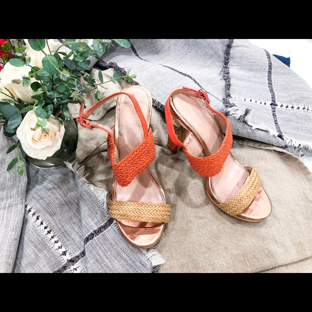 Vince Camuto Orange & Cream Platform Sandal 8.5